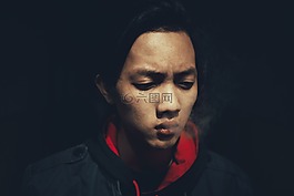 黑暗,人,男子