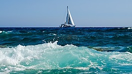 波,海,噴霧