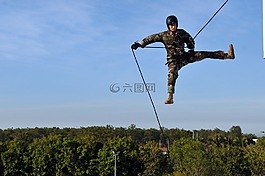 男子,绳,abseil
