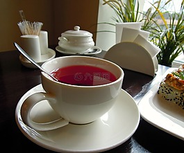 杯,茶,早上