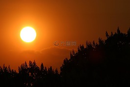 日落,板栗,秋
