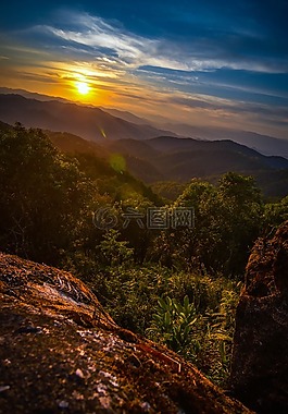 黃昏,日落,旅行