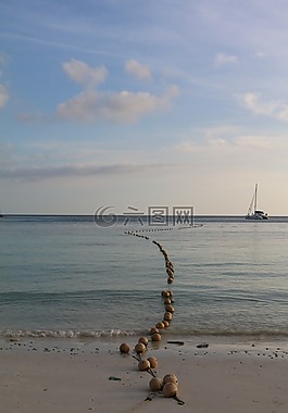 海,海灘,天空