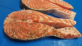 三文魚,牛排,食品
