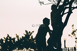側(cè)影,人,孩子們