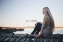 人,女子,單