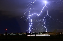 閃電,罷工,夜