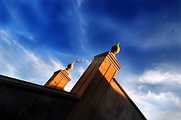 天空,藍色,云