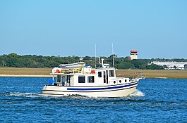 豪華游艇,巡航,河