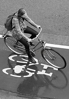 女孩,自行車,交通