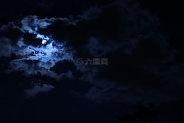 月亮,天空,云