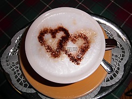 cappucino,心臟,咖啡
