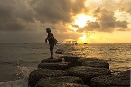 海滩,水手,海