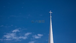 交叉,尖頂,天空