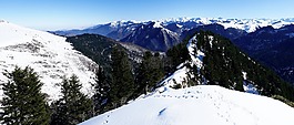 雪,山,冬天