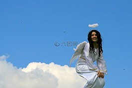 天使,云,翅膀
