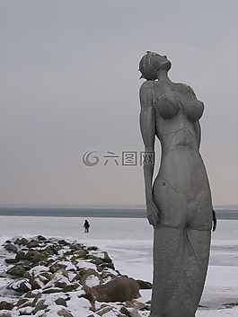 美人魚,波羅的海,冬天
