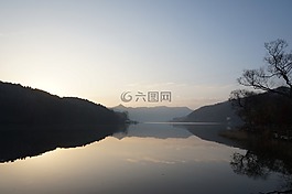 河,日出,大自然