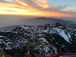 日出,山,雪