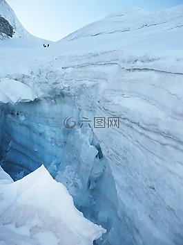 山,雪,徒步旅行