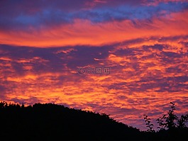 日落,余輝,傍晚的天空