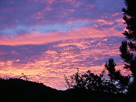 日落,余輝,傍晚的天空