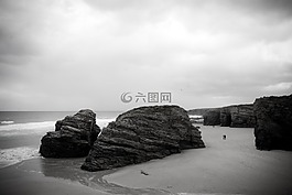 海灘,海,景觀