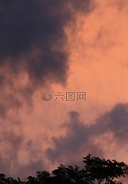 天空,日落,粉红色