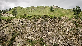 巖,山,云