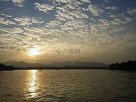 河,天空,云