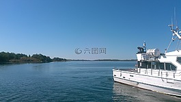 海,視圖的,口