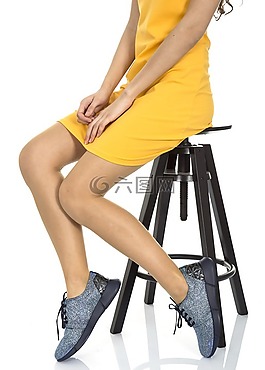 婦女,連衣裙,腿