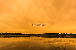 湖,景觀,自然