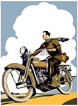復(fù)古,摩托車,路