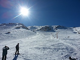雪,滑雪,天空