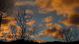 晚上,天空,云