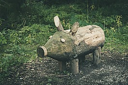 公豬,holzfigur,雕刻