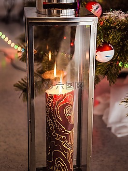 新的一年的平安夜,蠟燭,假日