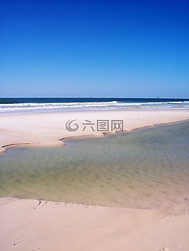 沙,海灘,天空
