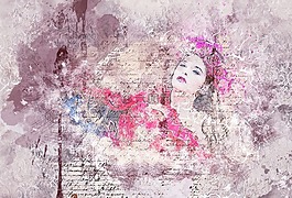 女孩,春,鮮花