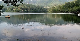 印度,湖,船