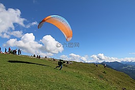 萨尔茨堡,gaisberg,滑翔伞