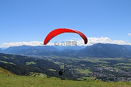 萨尔茨堡,gaisberg,滑翔伞