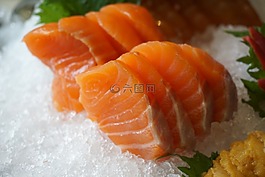 三文魚(yú),冰,魚(yú)肉