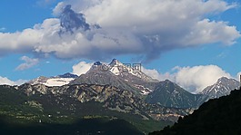 阿爾卑斯山,山,云