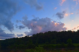 云,天空,日落