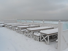 沙滩 knokke,雪,滨