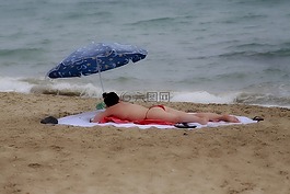 海灘,海,假日
