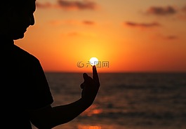 側(cè)影,太陽,觸摸
