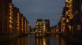 漢堡,城市,夜